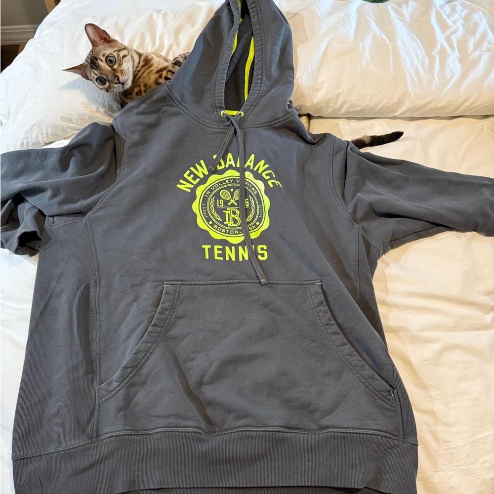 New Balance Charcoal Hoodie with Lime Details